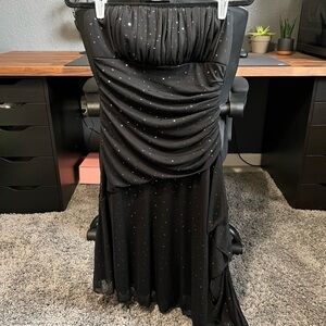 Strapless Sequin Dress Asymmetrical Hem